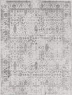 ReaLife Rugs Machine Washable Area Rug - Living Room Bedroom Bathroom Kitchen Entryway Office - Padded Low Pile Stain Resistant Premium - Boho Farmhouse Vintage - Noor - Ivory Grey 5' x 7'