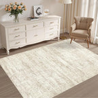 4x6 Area Rug Living Room Rugs - Washable Neutral Modern Abstract Soft Thin Rug Indoor Floor No Slip Rug Carpet for Bedroom Under Dining Table Home Office Decor - Beige/Brown