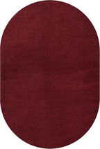 Eyely UES100Q-6OV Supersoft Haze Solid Low-Pile Indoor Area Rug, Coastal, Bohemian, Minimalist, Classic, Casual for Bedroom,Kitchen,Living Room,Non Shedding,Easy-Washing, Red, 6 X 9 Oval