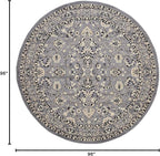 Unique Loom Sialk Hill Collection Area Rug - Washington (8' Round Gray/Black)