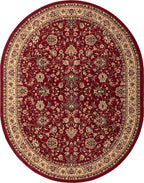 Unique Loom Sialk Hill Collection Area Rug - Washington (7' 11" x 10' Oval Burgundy/Cream)