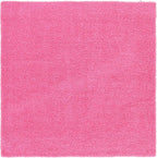 Unique Loom Solid Shag Collection Area Rug (8' Square, Taffy Pink)