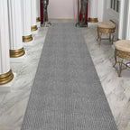 Ottomanson 2' x 41' Hallway Runner with Scraper Pile Extra Durable Non-Slip Rug Mat for Indoor & Outdoor Use - Ideal for Kitchen, Entryway, Patio & Garage - High-Traffic Carpet, Gray