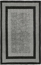 Alfa Rich 7x10 Black Washable Area Rugs for Living Room Bedroom Kitchen Dining Cotton Rug