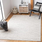 SAFAVIEH Area Rug 4x6 - Tulum Collection - Ivory & Light Grey, Moroccan Boho Tribal Design, Non-Shedding & Easy to Clean, Ideal for Living Room, Bedroom, Dining Space (TUL272G)