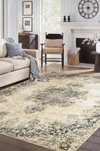 Keen Home Design 3x5 Rug - Machine Washable Entry Rug with Non-Slip Backing, Ideal for Enteryway, Kitchen, Bathroom, Laundry Room - Vintage, Easy Clean, Durable, Low Pile - (3' x 5')