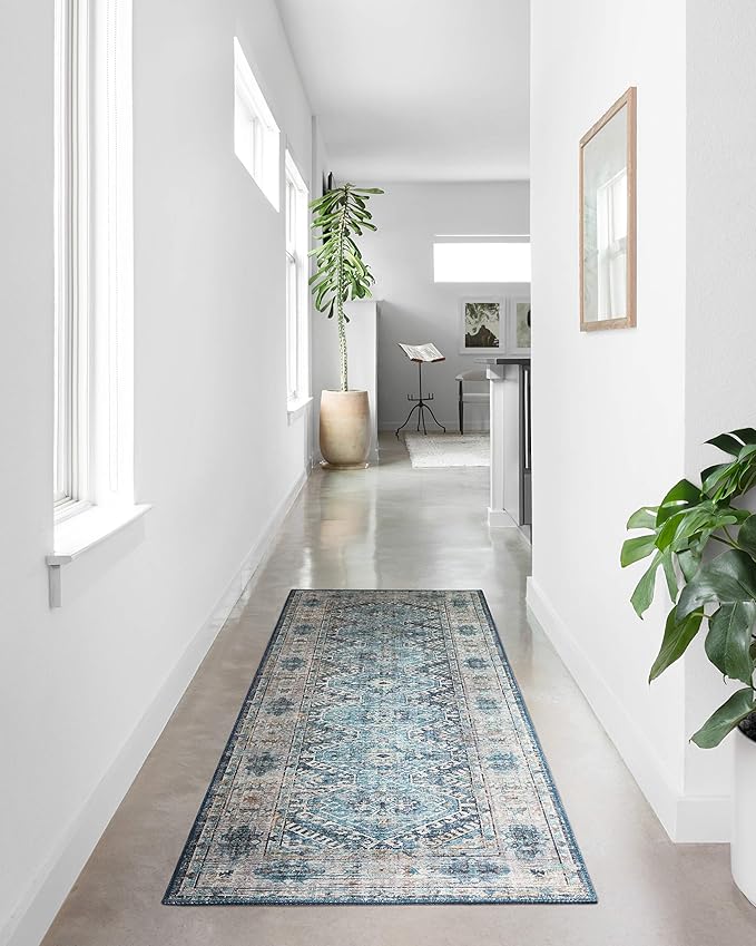 Loloi II Skye Collection SKY-03 Denim/Natural 5'-0" x 7'-6" Area Rug