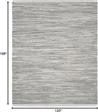SAFAVIEH Rag Rug Collection Area Rug - 10' x 14', Grey, Handmade Boho Stripe Cotton, Ideal for High Traffic Areas in Living Room, Bedroom (RAR121A)