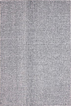 Hand-Tufted 100% Wool Pile Area Rug – Geometric Textured Grid Check Pattern – Thick and Durable Floor Carpet for Bedroom, Living Room, Kids Room, and Dining Area (Charcoal Gray, 5' x 8')