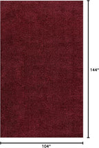 Eyely UES100Q-9 Supersoft Haze Solid Low-Pile Indoor Area Rug Casual;Contemporary;Solid;Traditional, Bedroom, Kitchen, Living Room, Easy-Cleaning, Non-Shedding, 9 X 12, Dark Red