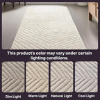 Well Woven Custom Size Hallway Stair Runner - Choose Your Length - 27 Inches Wide x 85 Feet Long Runner (27" x 85' Runner) Rug - Ivory Relajo Soft Touch, Modern Geometric - Hi-Lo Pile