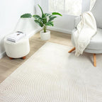 Abani Neutral Beige Area Rug 3' x 6' for Living Room, Bedroom - Zen Reiki Circles Pattern - Durable & Easy to Clean