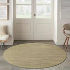 Nourison Home Nourison Essentials Green Gold 6' x Round Area Rug - Easy Clean, Non Shedding, Bed Room, Living Room, Dining Room, Kitchen (6' x Round)