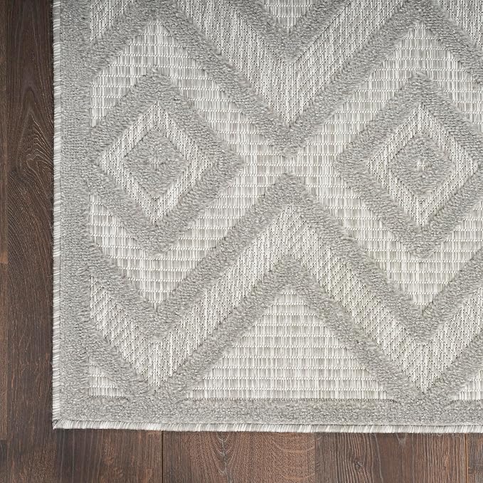 Nourison Home Versatile Silver Grey 9' x 12' Area Rug - Easy Clean, Non Shedding, Bed Room, Living Room, Dining Room, Kitchen (9' x 12')
