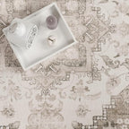 Paco Home Vintage Area Rug with Faded Oriental Pattern in Beige, Size: 2'8" x 4'11"