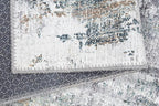 GLN Rugs Contemporary Collection - Machine Washable Area Rug, Contemporary Washable, Non Slip, Low Pile Chenille Rug, Living Room, Bedroom, Kitchen Rug (5' x 7' Grey/Green)