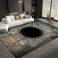 3D Deep Abyss Canyon Indoor Rug, 5x6ft, Stone Built Cave Wooden Ladder Carpet for Entryway, Durable Non-Shedding Pet Friendly Mats, Floor Decor Low Pile Easy Clean Rugs for Family