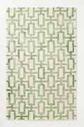 Hand-Tufted Wool Marengo Rug in Green – Modern Geometric Pattern Carpet for Living Room & Bedroom – Durable & Soft– 12 x 15