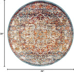 Unique Loom Isabella Collection Area Rug - Adjani (3' 3" Round, Multi/ Beige)