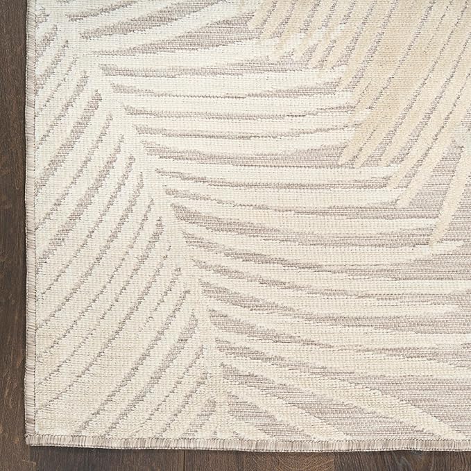 Nourison Home Suncoast Beige 7'10" x 9'10" Area Rug - Easy Clean, Non Shedding, Bed Room, Living Room, Dining Room, Kitchen (8' x 10')