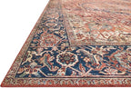 Loloi Layla Collection LAY-08 Red/Navy 3'-6" x 5'-6" .13" Thick Accent Rug, Soft, Durable, Vintage Inspired, Distressed, Low Pile, Non-Shedding, Easy Clean, Printed, Living Room Rug