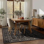 Area Rug Non Slip Machine Washable Ultra Soft Living Room/Bedroom/Kitchen/Outdoor/Classroom Black Gold, 6'×9'