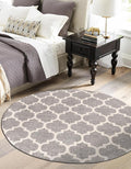 Rugs.com Lattice Collection Rug – 12 Ft Round Dark Gray Medium-Pile Rug Perfect for Kitchens, Dining Rooms
