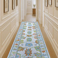 Fame Living Colorful Oushak Runner Rug, Modern Runners, Vintage, Turkish, Eclectic, Floral, Pastel, Washable, Long Runner Rugs for Hallway, Kitchen, Living Room, Bedroom, Kitchen, Bathroom, 2'5"x13'