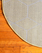 Unique Loom Trellis Frieze Collection Area Rug - Geometric (6' Round, Yellow/ Ivory)