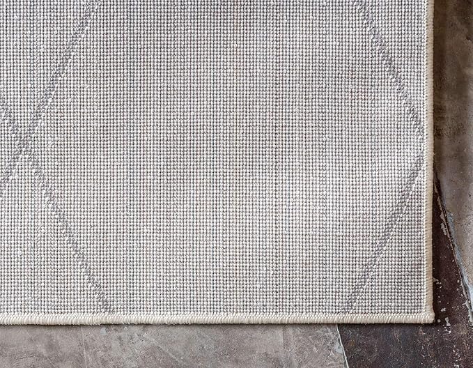 Unique Loom Trellis Frieze Collection Area Rug - Geometric (8' x 10', Ivory/ Gray)