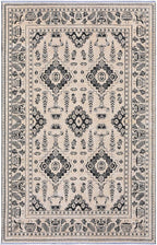 Alfa Rich 3x5 Beige Black Washable Area Rugs for Living Room Bedroom Kitchen Dining Cotton Runner
