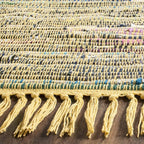 SAFAVIEH Rag Rug Collection X-Large Area Rug - 11' x 15', Yellow & Multi, Handmade Boho Stripe Cotton, Ideal for High Traffic Areas in Living Room, Bedroom (RAR121H)