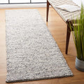Safavieh Natura Collection Runner Rug - 2'3" x 22', Light Grey & Ivory, Handmade Wool Blend, Textured Design, Ideal for Hallway, Bedroom, Foyer (NAT620G)