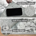 4x6 Machine Washable Area Rug for Living Room, Grey Modern Vintage Abstract Rug Large Non-Slip Low Pile Soft Faux Wool Carpet, Kids and Pets Friendly for Bedroom Dining Room Farmhouse Home Decor Rug