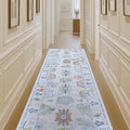 Fame Living Cream Oushak Runner Rug, Modern Runners, Vintage, Turkish, Eclectic, Floral, Pastel, Washable, Runner for Hallway, Kitchen, Bedroom, Bathroom, 2'5"x9'8"