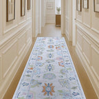 Fame Living Cream Oushak Rug, Modern Rugs, Vintage, Turkish, Eclectic, Floral, Pastel, Washable, Small Throw, Accent Area Rug for Living Room, Bedroom, Kitchen, Bathroom, 2'5"x4'9"