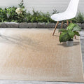 FH Home Outdoor Area Rug - Waterproof Easy to Clean Stain Resistant - Patio Indoor Outdoor Porch Deck Balcony Entryway - Ombre Modern - Dhruva - Beige - 7ft 8in x 9ft 8in