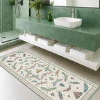 Mint Green Washable Bathroom Rug - 2x4 Small Kitchen Rugs for Front Door Indoor Entrance, Low Pile Stain Resistant, Colorful Cool Aethestic