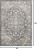 Loloi Teagan Collection TEA-01 Denim/Mist 7'-11" x 10'-6" Area Rug, Large, Soft Neutral Rug, High-Traffic for Living Room, Bedroom, Home Office, Dining Area