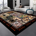 Rustic Cabin Area Rug 8x10ft, Animal & Moroccan Plaid Pattern Vintage Boho Carpet, Stain-Resistant Pet-Friendly & Non-Slip Low Pile for Living Room, Bedroom, Dining Room