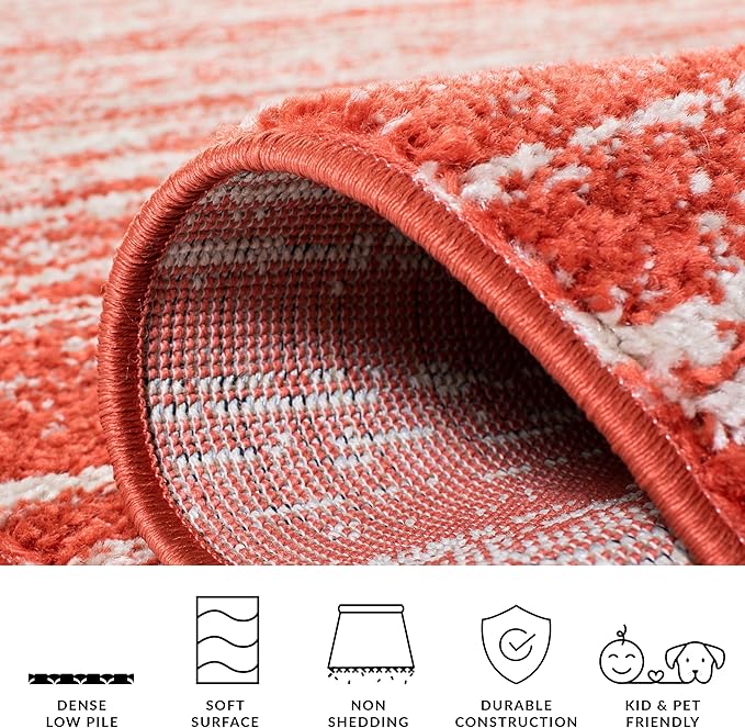 SAFAVIEH Adirondack Collection Runner Rug - 2'6" x 10', Orange & Grey, Modern Ombre Design, Non Shedding & Easy to Clean, Ideal for Hallway, Foyer, Kitchen, Entryway, Bedroom (ADR113P)
