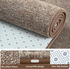 AROGAN Washable 4×6 Bedroom Rug, Modern Area Rugs with Soft Memory Foam for Living Room, Minimalist Non-Slip Indoor Floor Carpet for Dining Room Office Kids Playroom Decor, Matte Brown