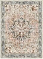 RUGGABLE Washable Vintage Area Rug – Kamran Coral 10x14, Stain-Resistant, Non-Slip – Large Machine Washable Rugs for Living Room, Bedroom, Hallway, Entryway & Office–with Cushioned Pad