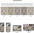ReaLife Rugs Machine Washable Area Rug Runner - Living Room Bedroom Bathroom Kitchen Entryway Office - Padded Low Pile Stain Resistant Premium - Boho Farmhouse Vintage - Joy - Brown Beige 2'6" x 6'