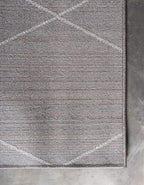 Unique Loom Trellis Frieze Collection Area Rug - Geometric (6' Square, Dark Gray/ Ivory)