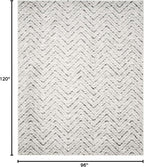 SAFAVIEH Area Rug 8x10 - Adirondack Collection - Large - Ivory & Charcoal, Chevron Pattern, Non-Shedding & Easy Cleaning, Ideal for Living Room, Bedroom, Office, Dining Space (ADR104N)