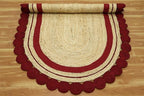10x14 Oval Jute Rug – Solid Red Beige Kilim Style Rug, Hand Braided Natural Jute, 0.27" Thick Flatweave, Handmade Boho Carpet for Living Room, Bedroom, Dining