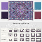 Kokia 8x10 Washable Area Rugs Violet Purple with Vintage Orient Design Soft Rug for Living Room or Bedroom Non-Slip Low Pile Stain Resistance Features Distressed Medallion Pattern