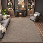 AROGAN Washable 6×9 Living Room Rug, Modern Area Rugs with Soft Memory Foam for Bedroom, Minimalist Non-Slip Indoor Floor Carpet for Dining Room Office Kids Playroom Decor, Matte Brown