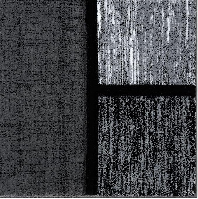 Area Rug Modern 4x5 Grey Geometry Soft Hand Carved Contemporary Floor Carpet Fluffy Texture for Indoor Living Dining Room and Bedroom Area